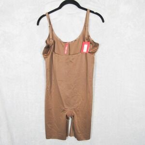SPANK Open Bust Mid-Thigh Bodysuit Chestnut Brown 10235R Size 1X NEW